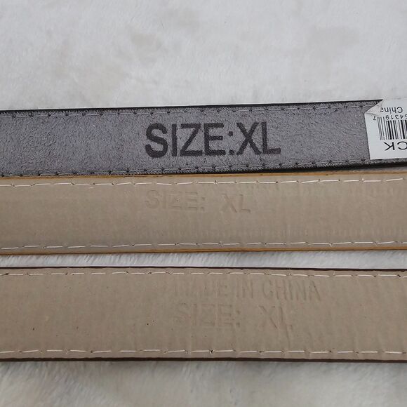 LOT of 3 NEW Women's XL Skinny Belts Black Gold Brown Faux Leather Buckle Set - Picture 5 of 8